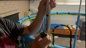 Trampoline for Kids, Adjustable Baby Toddler Trampoline with Basketball Hoop, 440lbs Indoor Outdoor Toddler Trampoline with Enclosure (Sky Blue)