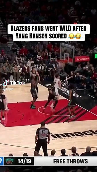 Blazers Fans Go Wild for Yang Hansen's Epic Score