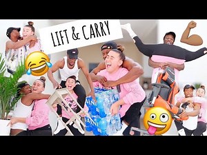 LIFT & CARRY COUPLES EDITION🤣💪🏽 LIFTING OBJECTS, STRENGTH ENDURANCE, SHOULDER RIDE, PIGGYBACK, FUNNY