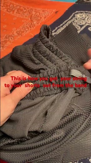 This is how you get the string to your shorts out from the waistband