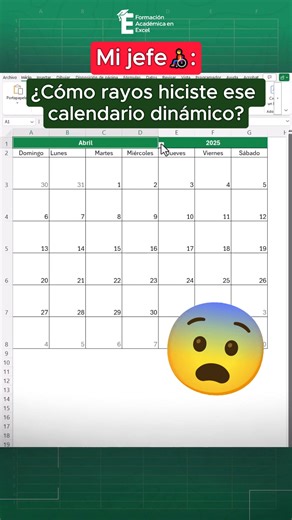 1.5M views · 16K reactions | Calendario dinámico en 1 minuto con Excel. ✅ #exceltips #excel #exceltutorial #excelbasico | FAE - Formación Académica Excel | Facebook