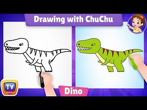 How to Draw a T-Rex Dinosaur? - More Drawings with ChuChu - ChuChu TV Drawing Lessons for Kids - Videos For Kids