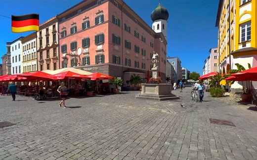 【4K超清】漫步游德国罗森海姆(Rosenheim)｜慕尼黑附近的小镇 2022.8