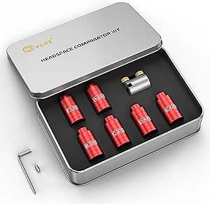 CVLIFE Headspace and Seating Depth Comparator Kit with 14 Inserts and 6 Bushings, Headspace Gauge Kit Designed for Precise Measurement,Headspace Bushing Kit with Tin Box, Aluminum Reloading Kit