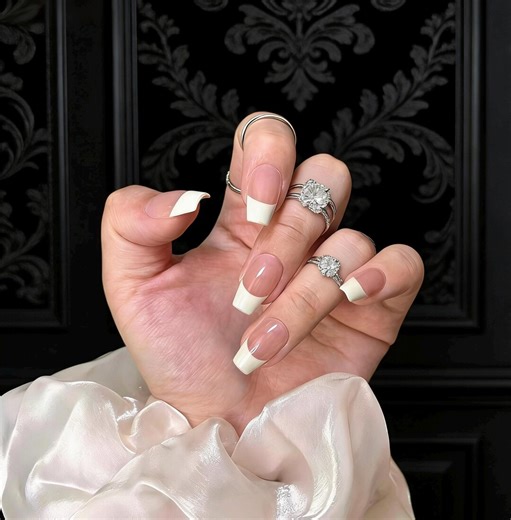 Minimalist Wedding French Nail, 4 Colors Tip Press on Nails, Reusable Nail Art - Etsy