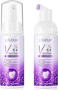 SUPSERSR Premium Purple Teeth Whitening Toothpaste Mousse, 2 in 1 Instant Whitening and Stain Removal, Mint Flavor, 2 Pack