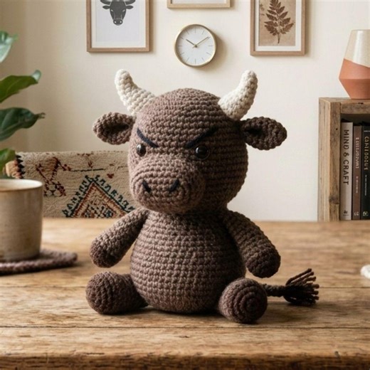 Angry Bull Amigurumi Crochet Pattern : Easy Bull Plush Toy Tutorial (PDF Download) - Etsy