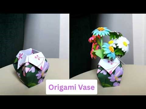 How to Make an Easy Paper Vase 🌷 | DIY Origami Vase Tutorial for Beginners