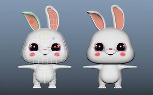 【maya零基础建模】从零开始教你制作一只小白兔，3D动物模型布线教程