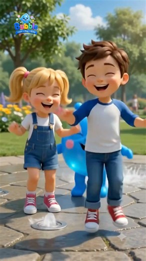 Water Fountain All Around! 🌈💃Dance by Bubble, Blair & Lily #Shorts