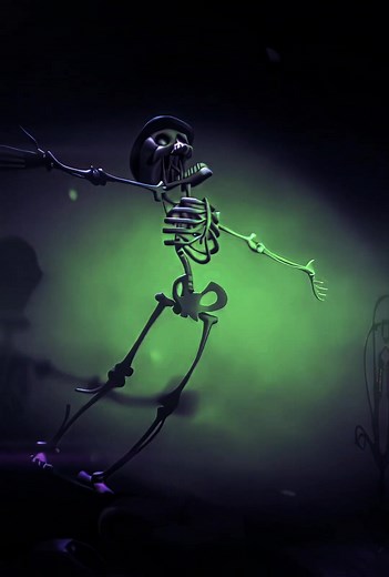 Dynamic Skeleton Dance Animation with Neon Effects