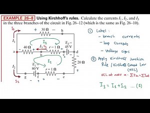 Using Kirchhoff Rule: Step-by-Step, Solved Example. Physics. DC Circuits. Junction and Loop Rule