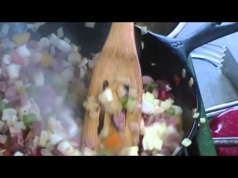 Mountain Man Breakfast Cooked in a Dutch Oven
