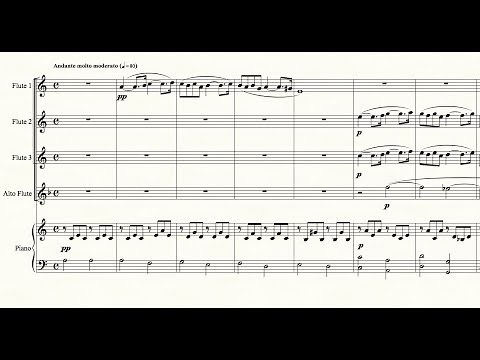 Fauré - Pavane, arranged for three flutes, alto flute and piano