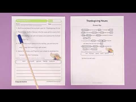 Thanksgiving Nouns Worksheet