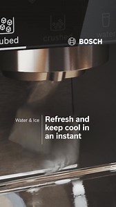 Enjoy instant refreshment thanks to Bosch Fridge Freezers with Water and Ice, always keeping you cool. | Bosch Home