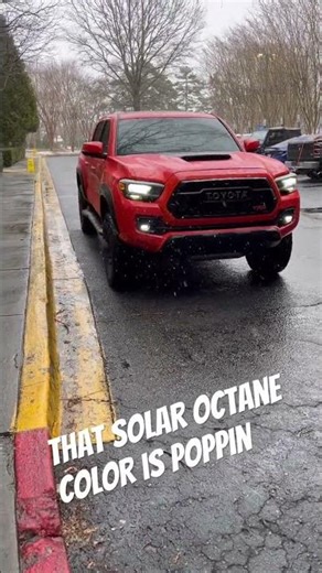 Toyota Tacoma TRD Pro in Solar Octane sees its first snow.