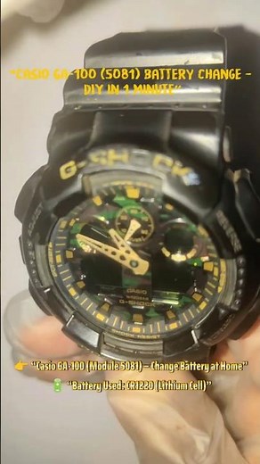 Casio GA-100 Dead? 🔋 Easy CR1220 Battery Replacement at Home (5081 Module) #shorts