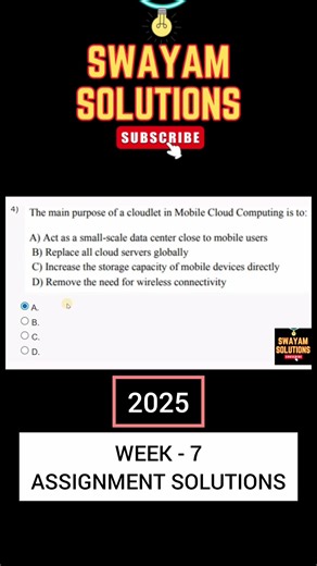 Cloud Computing Week 7 Assignment Solutions | SWAYAM NPTEL | AUG-NOV 2025 | SUBSCRIBE