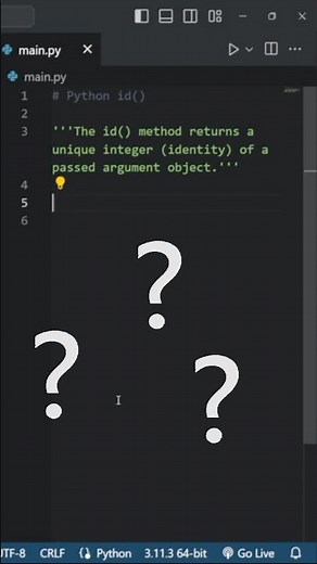 id function in python for objects reference address #python #programming #coding