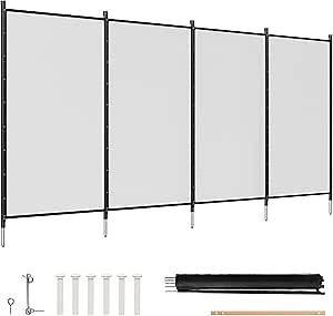 Real Relax 4×12FT In-ground Pool Fence, DIY Installation, Flexible Mobility, Stainless Steel Feet, 350GMS Teslin PVC, Triple Stitching Craftsmanship, Black