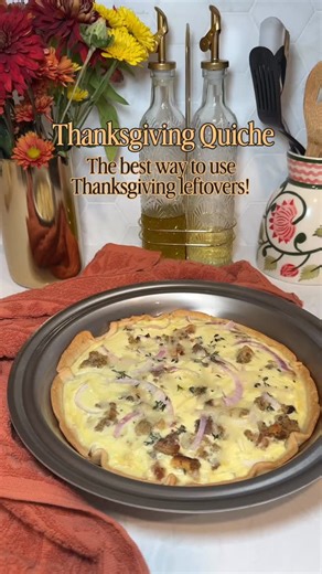 360 Cookware on Instagram: "Happy Thanksgiving! As you pack up todays meal and think, "what are we going to do with all of these Thanksgiving leftovers?* Don't worry! We have the perfect Thanksgiving leftover recipe for ٧٧٧٠ This Thanksgiving leftover quiche is a great way to use up any leftover pie crusts, turkey, stuffing especially if it is sausage based), and roasting herbs, like thyme. All you need are a few eggs, neavy croom, and a stanitss steel sie dish lo make it happen!"