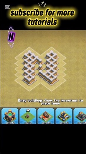 how to create"N" in Clash of Clan /name base design/clash of clan #shorts #clashofclans #cocbases