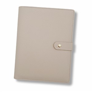 [Hot Item] Personalized Gold 6ring Agenda Binder Covers Pebbled Leather A5 Binder with Buckle