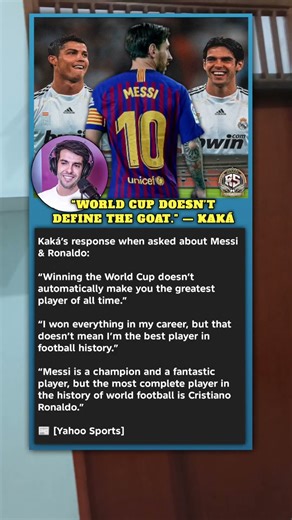 Kaká on the Real GOAT ✨ #football #kaka #ronaldo #messi #shorts #realmadrid #barcelona #fyp #fypシ