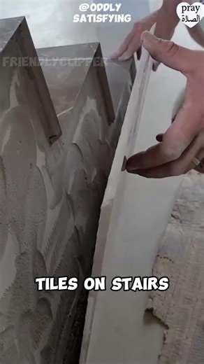 Look at this worker installing side tiles on stairs #shorts #friendlyclipper #satisfying