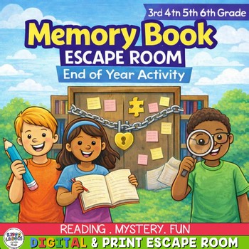Memory Book Escape Room | 3rd-6th Grade Reading Mystery & Comprehension
