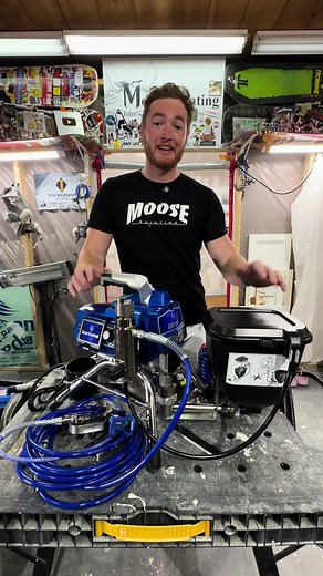 How I setup my airless sprayer for fine finish work ✨ * -I always add a hopper 🙌 -throw on a shorter hose with a wip and the contractor PC gun or the powershot electric trigger gun 🔫 -Of course swap the filters to really minimize/eliminate clogs ⚙️ * This sprayer is the Graco ultra 450 and now it’s ready to dominate some cabinets 🤜💥🤛 * #moosepaintingnh #moosemethod #howto #pro #painter #tips #finefinish #sprayer #spraypaint #contractor #kitchencabinetry #cabinets #educate #tutorial