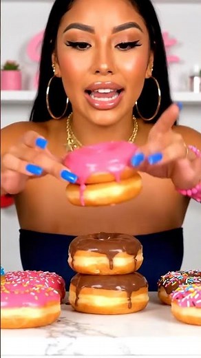 I ate a whole stack of donuts in 60 seconds! 🍩⏳ stacking donuts