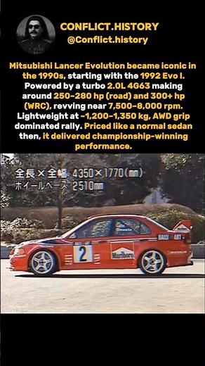 lancer evo is one of Mitsubishi most Insane rally cars #history #america #monstertruck #shorts