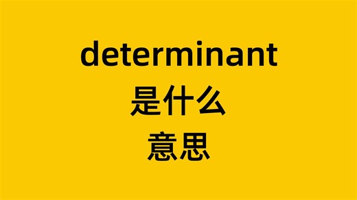单词 determinant 是什么意思？