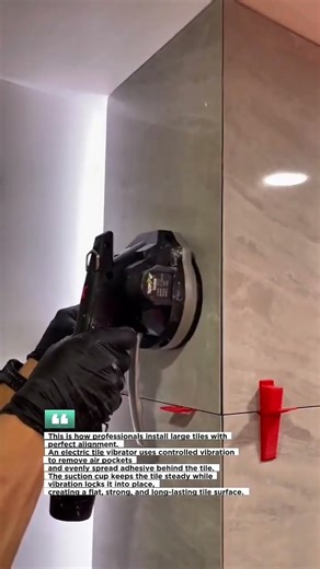 Perfect Tile Leveling with Electric Vibrator | Pro Tile Install #tiling #construction #shorts