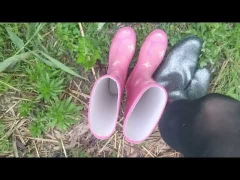 長靴を履き変えるシーン【雨の日☔】#wellies