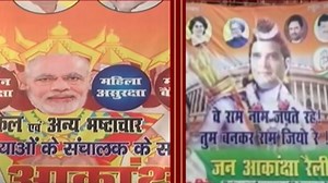 Poster depicts Rahul Gandhi as Ram, PM Modi as Raavan