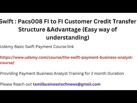 Swift : Pacs008 FI to FI Customer Credit Transfer Structure &Advantage (Easy way of understanding)