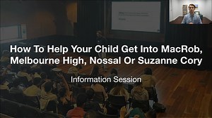 ⚠️ Attention: Parents of Year 6, Year 7 & Year 8 Students Hoping To Get Into Melbourne High, Mac.Robertson Girls, Nossal or Suzanne Cory. After helping 500 students excel on the selective entry exam so that they can get accepted into top selective schools... I've decided to create a free information session on "How To Help Your Child Get Into Melbourne High, Mac.Robertson Girls, Nossal or Suzanne Cory” for parents that want to maximise their child's chances of success. Click PLAY on the video be
