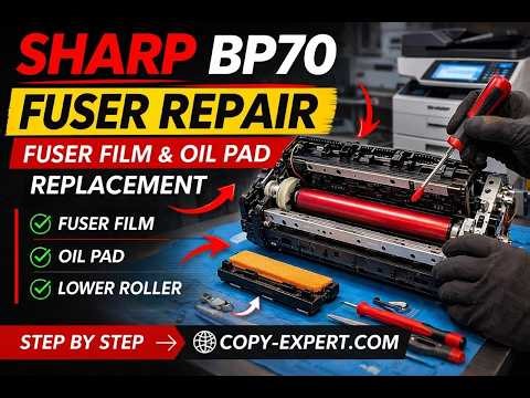 Sharp BP70, BP50 Fuser Repair | Fuser Film & Oil Pad Replacement