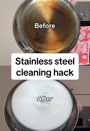 Your stainless steel isn’t destroyed - try this cleaning hack pfirst! I fully thought I had wrecked my stainless steel pans. They had all these brown heat stains, oil marks and cloudy patches that I couldn’t get it out with boiling water and dish soap. I tried vinegar and bi-carb and that didn’t work either! So I took a lil’ trip down to Bunnings to get some Bar Keepers Friend (aka my new favourite kitchen cleaner) and 10 minutes later - they looked brand new! Here’s how I did it: 1️⃣ Damp Dampe