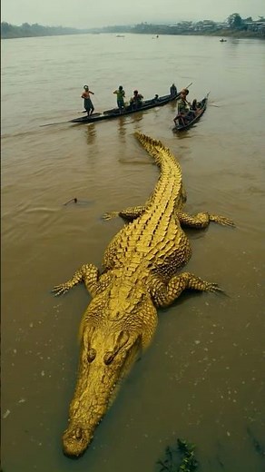 Enormous Crocodile With Golden Scales Seen in Amazon