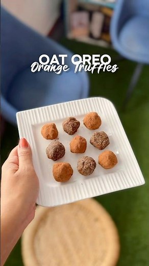 Oat Oreo Orange truffles #nobakedessert #oatsrecipes #oreorecipes #easyindiansnacks #teatimesnacks