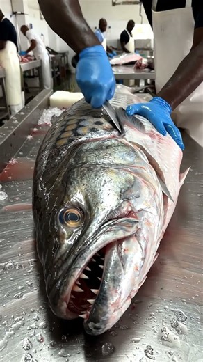 Fishmongers Processing Giant Golden Trevally 🐟🔪 | Amazing Fish Cutting Skills