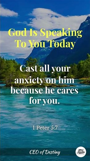 Cast Your Anxiety on God | 1 Peter 5:7 #shorts