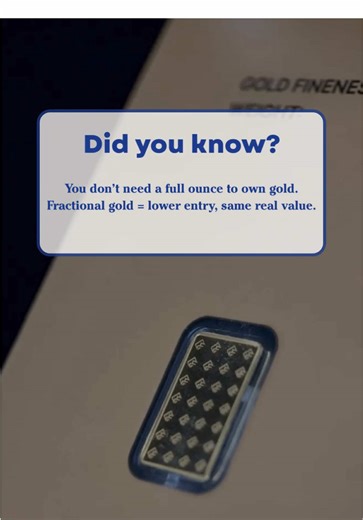 Gold is $5,000 an ounce… but you don’t have to buy a full ounce to get started. Fractional gold, like 1/10 oz or 1 gram, lets you enter at a lower price point while still owning real, tangible gold. Easier to trade. Easier to gift. Easier to build over time. It’s not about going small. It’s about having options. 🛒 Shop Online: CSNMint.com 📞 Call to Order: 1-800-975-6351 📺 Watch Us on TV: History Channel, Saturday & Sunday, 4–7am #GoldBar #GoldCollecting #N#NumismaticsU#USCoinsPreciousMetals