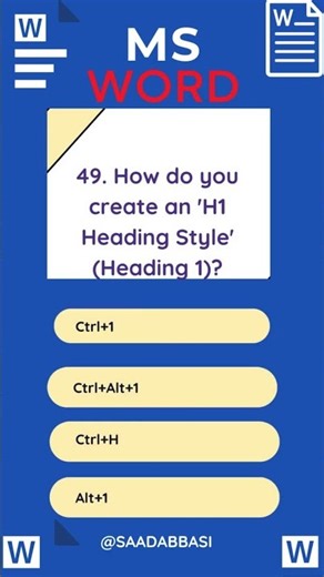 How do you create an 'H1 Heading Style' Heading 1 #exceltricks