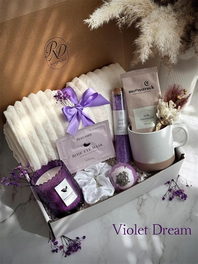 Birthday Gift Box for Her Under 30, Cute Self Care Package, Small Gift for Girlfriend, Cozy Lavender Gift Set - Etsy