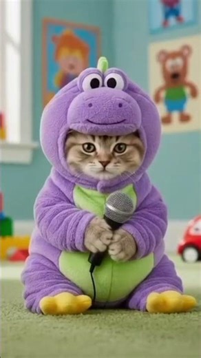 Barney is a dinosaur #cat #fun #humor #cute #cats #laughter #foryou #dinosaurs #barbie